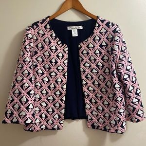 Embroidered Pink and Navy Jacket